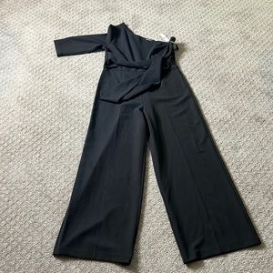 Black One shoulder Jumpsuit size large Never worn